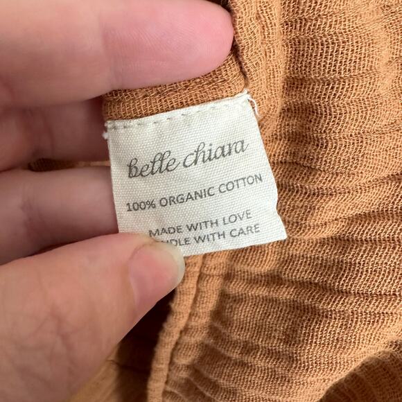 BELLE CHIARA | Organic Cotton Gauze Pintuck Detail Girls Collared Dress | Size 8 - Picture 5 of 9